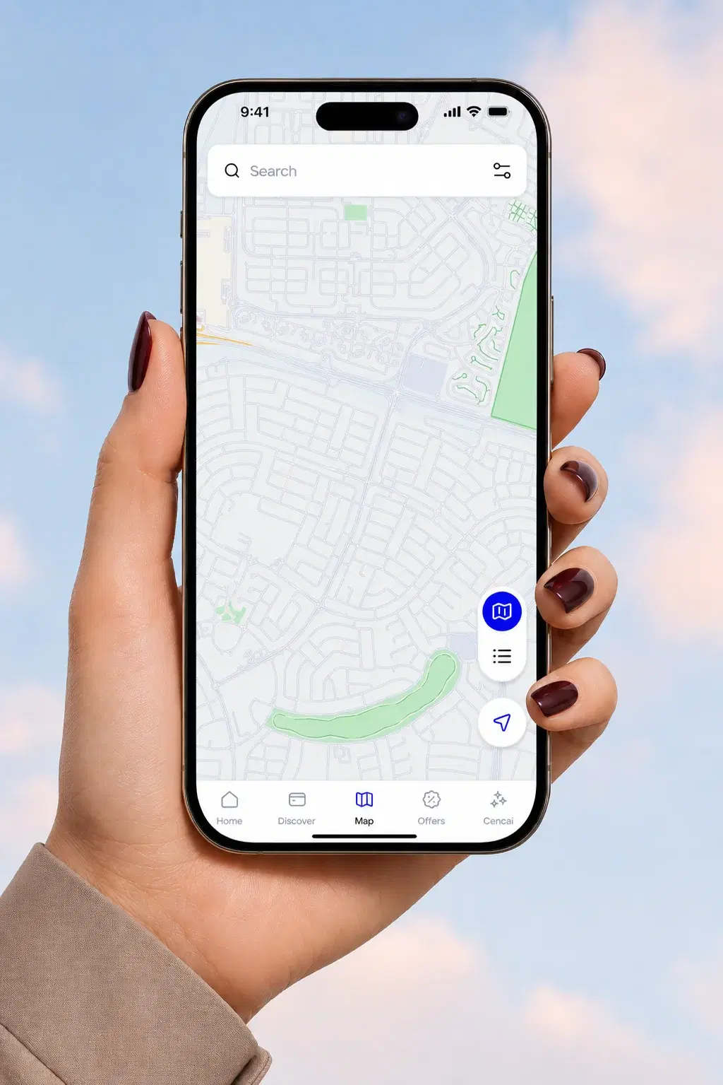 Map with worth-it spots pinned around the user